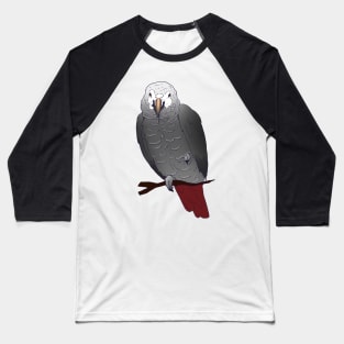 Timneh African Grey Parrot Perching on a Branch Baseball T-Shirt